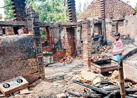Hindu Houses gutted in fire