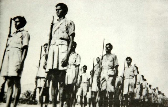 Armed peasants of the communist-led Telangana struggle, which began in 1946 in the princely state of Hyderabad. COURTESY CPI(M) ARCHIVES