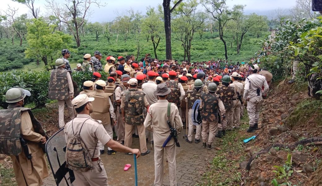 Doloo tea estate workers protest Greenfield Airport project