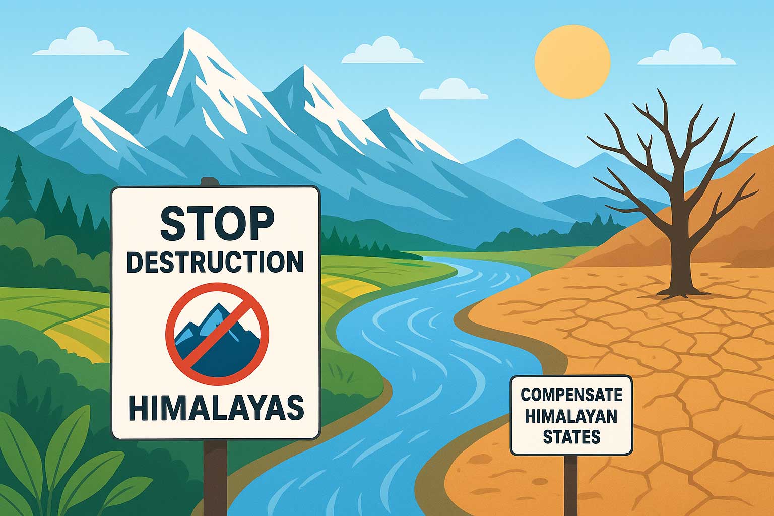 Stop destruction of Himalayas, potential desertification of Gangetic plain, compensate Himalayan states for climate control, carbon capture etc.: Former Civil Servants